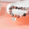 8mm Natural Stone Pink Beads Handmade Wrap Stainless Steel Heart Love Charm Taylor Swift Fans Bracelet Jewelry for Music Concert - Image 4