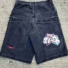 JNCO baggy Denim Shorts Harajuku Y2K jeans Hip Hop vintage pattern Summer New Men Women Gothic Men Basketball Shorts Streetwear - Image 2