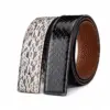 Men Real Python Leather Belted Patchwork Cow Genuine Leather Strap For Pants Without Buckle New Reversible Leather Girdle Belts