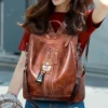Vintage Women Soft Leather Backpack Fashion School Bags for Teenagers Girls High Quality School Backpack Women Travel Backpacks - Image 4