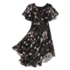Women floral Chiffon Flower Dress 2024 trends new in Ladies Elegant V Neck short Sleeve korean style Summer Dress Female Clothes - Image 5