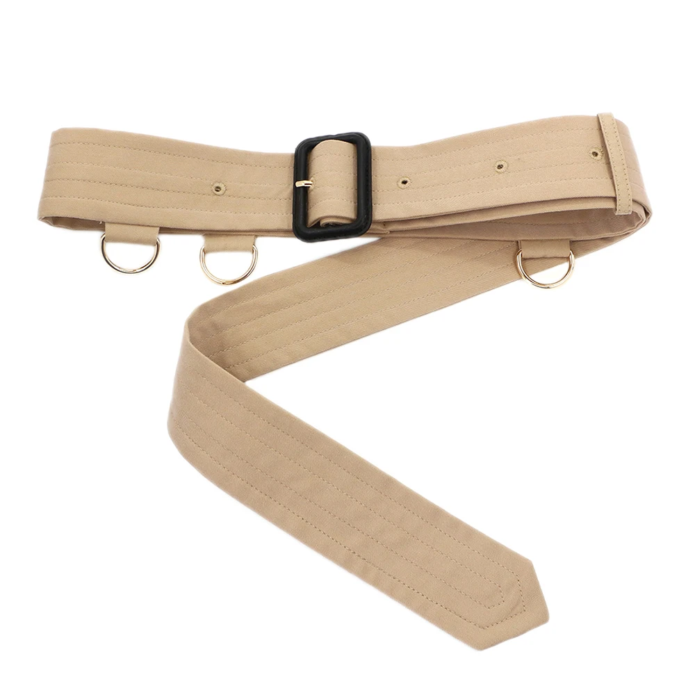 Women Trench Coat Belt Replacement with Buckle Metal D Ring Wide Waistband Belt for Overcoat Jacket