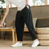 6 Colors! 2023 New Men's Casual Pants Versatile Cotton Hemp Loose Linen Pants Korean Style Trendy Pants Straight Sleeve Joggers - Image 3