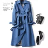 Double layer windbreaker casual Korean style mid-length spring and autumn new version British style coat over the knee coat - Image 5