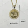 Rrhinestone Bangladesh India Middle East Muslim Islam Ala Religious Jewelry Pendant Men's Necklace Gold color Necklaces - Image 3