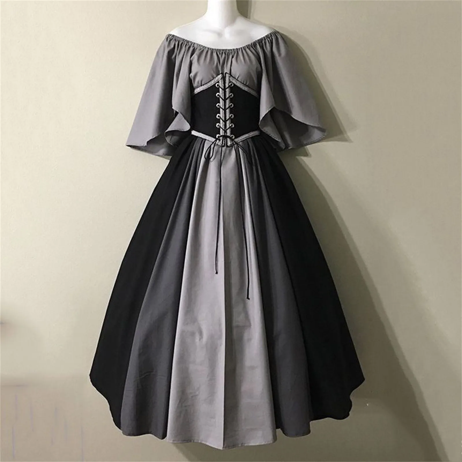 Medieval Vintage Elf Fairy Elven Costume For Women Princess Dress Waist Cincher Corset Tube Top Ruffles Gown Dresses - Image 4