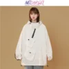 NELLARGEL Women Pockets Y2k Solid Hooded Hoodies 2023 Female Vintage Korean Fashion Harajuku Sweatshirts Girl Streetwear Hoodie - Image 3