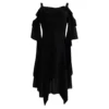 Gothic Witch Vintage Dress Women Sexy Hollow Out Lace Up High Waist Ruffle Trumpet Dress Off Shoulder Gothic Midi Dress Vestidos - Image 4