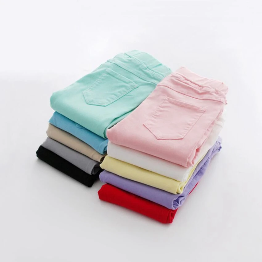 New Girls candy solid colors girls leggings Jeggings pants kids jean pocket leggings