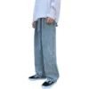 Wide leg jeans men's straight tube loose Korean style trendy pants hiphop streetwear men 2021 - Image 5