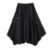 Homens fita preto escuro calças de perna larga masculino feminino japão streetwear punk gótico harem calças kimono saia - Image 6