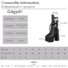 Gdgydh Gothic Style Black Platform Boots Bat Wings Sexy Clube Night Modern Boots Women Mid Calf Ankel Buckle Strap Plus Size 46 - Image 6