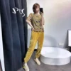 Fashion Chic Spring Autumn Velour Harem Pants Korean streetwear Women Loose velvet Trousers female candy color sports pants - Image 2