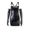 Punk Faux Leather Gothic Sexy Mini Dress Women Girl Tube Strap Tight Suits Black Slim Bodycon Party Dresses Sleeveless Vestidos - Image 4
