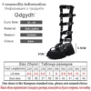 Gdgydh Belt Buckle Strap Black Platform Shoes Punk Gothic Summer Shoes Fashion Rivet Gladiator Platform Sandals Plus Size 43 - Image 6