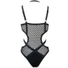 Rosetic Women Black Sheer Knit Net Mesh Sexy Women Swimwear One Piece Swimsuit Female Bather Bathing Suit Swim Halter - Image 3