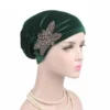 Women Muslim India Cap Ladies Velvet Hat Beanie Skullies Turban Chemo Cap With Beads Flower Headwear Cancer Hat Inner Elegant - Image 4