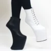 Women Heelless Platform Boots Sexy Super High Heels Ankle Boots Women Shoes Cross-Tied Punk Rock Gothic Biker Boots - Image 5