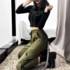 Black Streetwear Cargo Pants Women Casual Joggers High Waist Loose Female Hip Hop Trousers Korean Ladies Pants Capri Trousers - Image 5