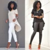 2018 Sexy Women Maxi T-shirt Tail Fashion Summer Loose Short Sleeve Ladies Casual Hot Sale Beige Black Tee Top Plus Size S-5XL - Image 2
