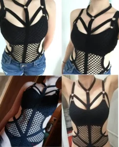 Rosetic Women Black Sheer Knit Net Mesh Sexy Women Swimwear One Piece Swimsuit Female Bather Bathing Suit Swim Halter - Image 6