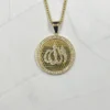 Rrhinestone Bangladesh India Middle East Muslim Islam Ala Religious Jewelry Pendant Men's Necklace Gold color Necklaces - Image 2