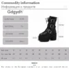 Gdgydh High Quality Japanese Harajuku Gothic Cosplay Boots Women Thick Platform Ankle Buckle Strap Lace Up Calf Boots Back Zip - Image 6