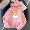 Women Sweatshirt Hoodie Kpop Korean Cute Corgi Dog Graphic Hoodies Dropshipping Harajuku Loose Oversized Hip Hop Kawaii Clothes - Image 5