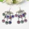 Gypsy Turkish Tribal Colorful Rhinestone Coins Necklace Earrings for Women Boho Pakistan Afghan Dress Clothes India Jewelry Sets - Image 3