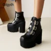 Gdgydh Gothic Bat Vampire Accessories Womens Shoes For Winter Autumn Ankle Buckle Strap Boots Platform Thick Bottom Combat Boots - Image 2