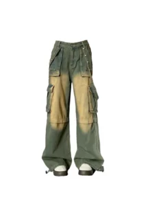 Women's Y2k Cargo Jeans Harajuku Baggy Denim Trousers Aesthetic Oversize Jean Pants Vintage Japanese 2000s Style Trashy Clothes - Image 2