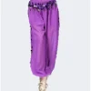 Belly Dance Pant Women's Genie Harem Pants Oriental Belly Dancing Tribal Costume India Shinny Bloomers Trousers - Image 4