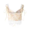 Fairycore Chic Retro Lace Trim Tank Tops Front Tie Up Backless Mini Vest Y2K Cute Vintage Boho Cropped Tops Elegant Clothes - Image 6