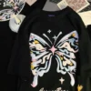 Purple Foaming Butterfly Graphic T Shirts Hip Hop Funny Y2K Top Oversized Casual Short Sleeve Summer Tee Korean Fashion Couples - Image 6