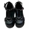2022 Sweet Heart Buckle Wedges Mary Janes Women Pink T-Strap Chunky Platform Lolita Shoes Woman Punk Gothic Cosplay Plus Size 43 - Image 2