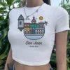 Puerto Rico vintage yk2 2000s crop top Female cute streetwear korean fashion 90s tshirt cropped - Image 5