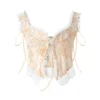 Fairycore Chic Retro Lace Trim Tank Tops Front Tie Up Backless Mini Vest Y2K Cute Vintage Boho Cropped Tops Elegant Clothes - Image 5