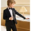 Children Black Blue Suit For Wedding Boys Girls Host Piano Ceremony Tuxedo Dress Teenager Kids Party Prom Show Photography Suit - Image 3