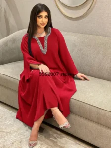 Eid 2023 Morocco Muslim Party Dress Women Abaya Ramadan Turkey Islamic Vestidos Elegant India Moroccan Kaftan Arab Elbise - Image 2