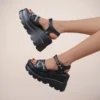 Summer Cute Pink Wedge Sandals Women Gothic Buckle Chunky Platform Sandals Women Punk Thick Bottom Lolita Shoes Plus Size - Image 2