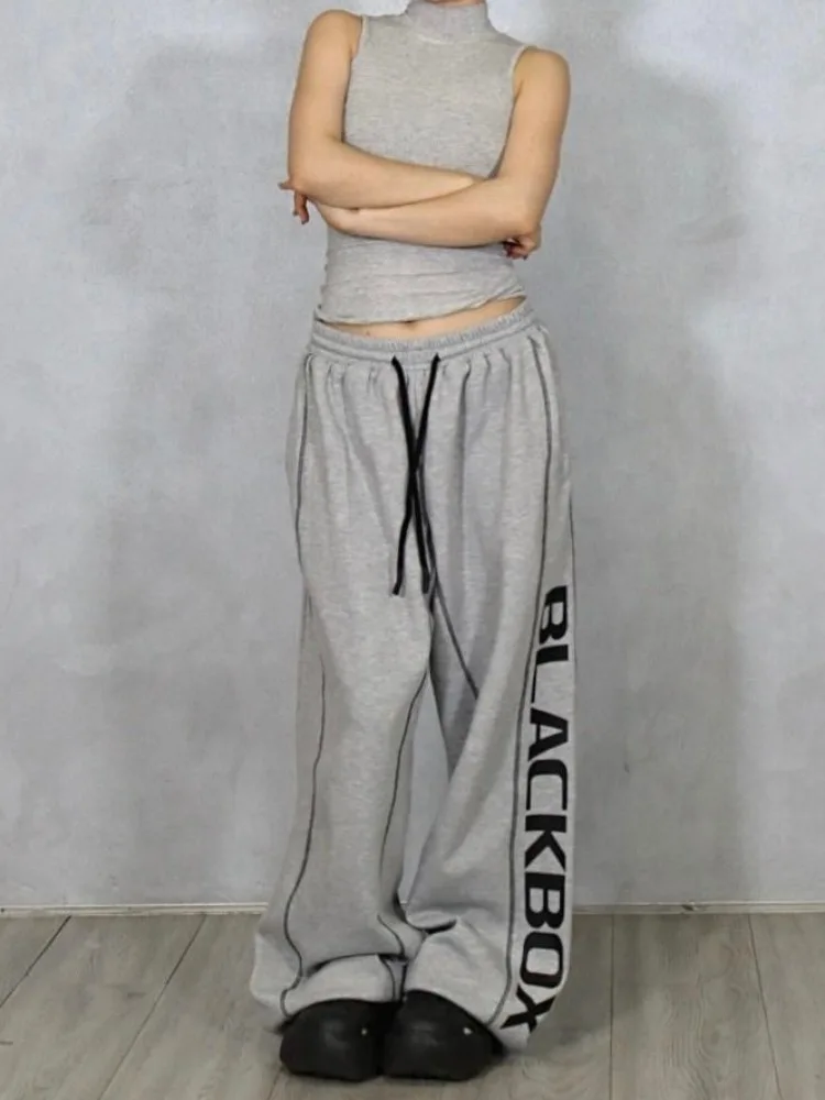 HOUZHOU Y2k Vintage Baggy Joggers Sweatpants Woman Oversize Korean Fashion Sports Pants Japanese Style Harajuku Hip Hop Trousers