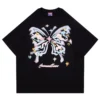 Purple Foaming Butterfly Graphic T Shirts Hip Hop Funny Y2K Top Oversized Casual Short Sleeve Summer Tee Korean Fashion Couples - Image 4