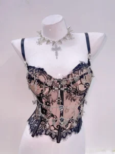 y2k Tops harajuku fashionPunk Tank Tops Cross Tank Tops y2k clothes y2k crop top gothic clothese girl clothes Gothic Tank Tops - Image 3