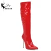 Knee-High Women's Boots Fashion Pointed Zipper High Heel 10cm High Tube Sexy Ladies Boots Plus size 34-48 Gothic Fetish Stiletto - Image 6