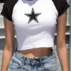 Female Y2K Clothes Star Tops Women Tshirt Harajuku Retro Fashion Gothic Short Sleeve Crop Sexy Tops Aesthetics Tops Short Navel