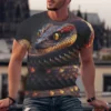 Summer Horrible Snake 3D Print T-Shirts Streetwear Men Fashion Casual Harajuku Oversized O-Neck T Shirt Tees Tops Clothing - Image 2