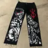 Streetwear Y2K Jeans Japanese Harajuku Hip Hop Graphic Print Baggy Jeans Black Pants Mens Gothic High Waist Wide Leg Trousers
