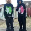 Vintage Hoodie Oversized Goth Streetwear Tops Grunge Hoodies Women Harajuku Couples 2000s Sweatshirt Gothic Y2k Clothes