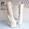 Python pattern 20cm Thin High Heels White Platform Ankle Boots Stripper Gothic Belt Buckle Pole Dance Heels Women Party Shoes - Image 3