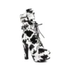 Cow Skin Print Multi-buckle Strap Super Thick High Heeled Women Shoes Lace-up Gothic Platform Mid-calf Boots Big Size 46 47 48 - Image 6